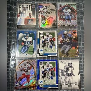 🏈 Barry Sanders Football NFL Football Trading Card Collection, Lot of 9, Lot #2